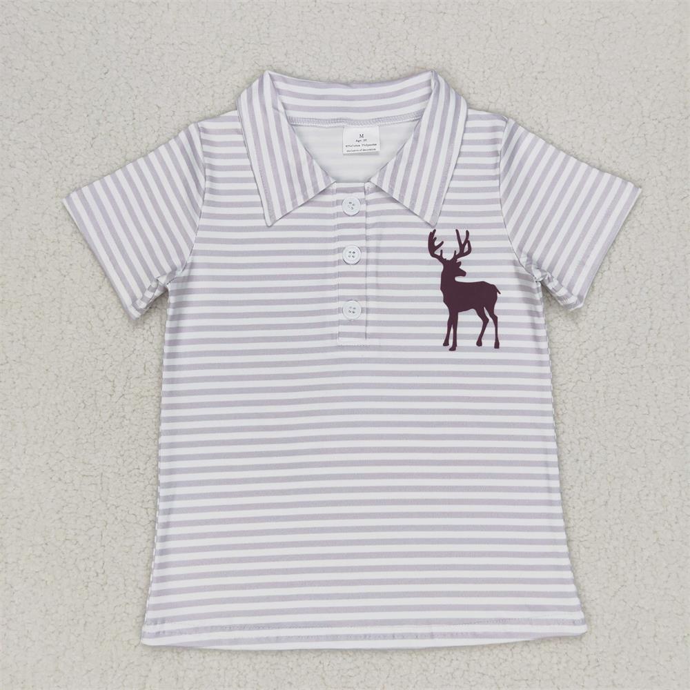 子供用ラペルボタンTシャツ,半袖,男の子用シャツ,幼児用,鹿 - Summer Clothing Stores のレビューと価格