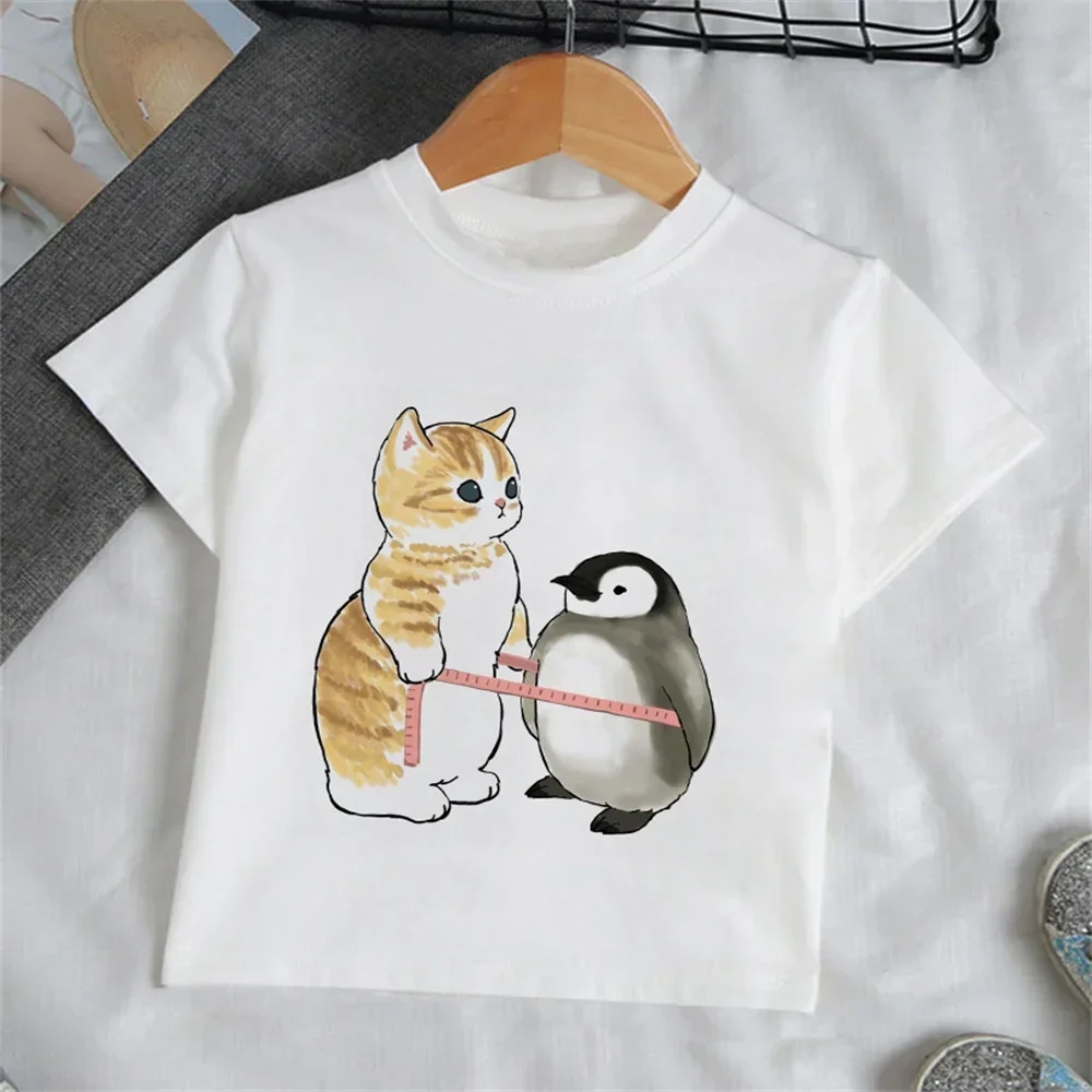 子供服 女の子用 カートゥーン猫柄Tシャツ 半袖 ベビーサマ - Summer Clothing Baby Girl のレビューと価格