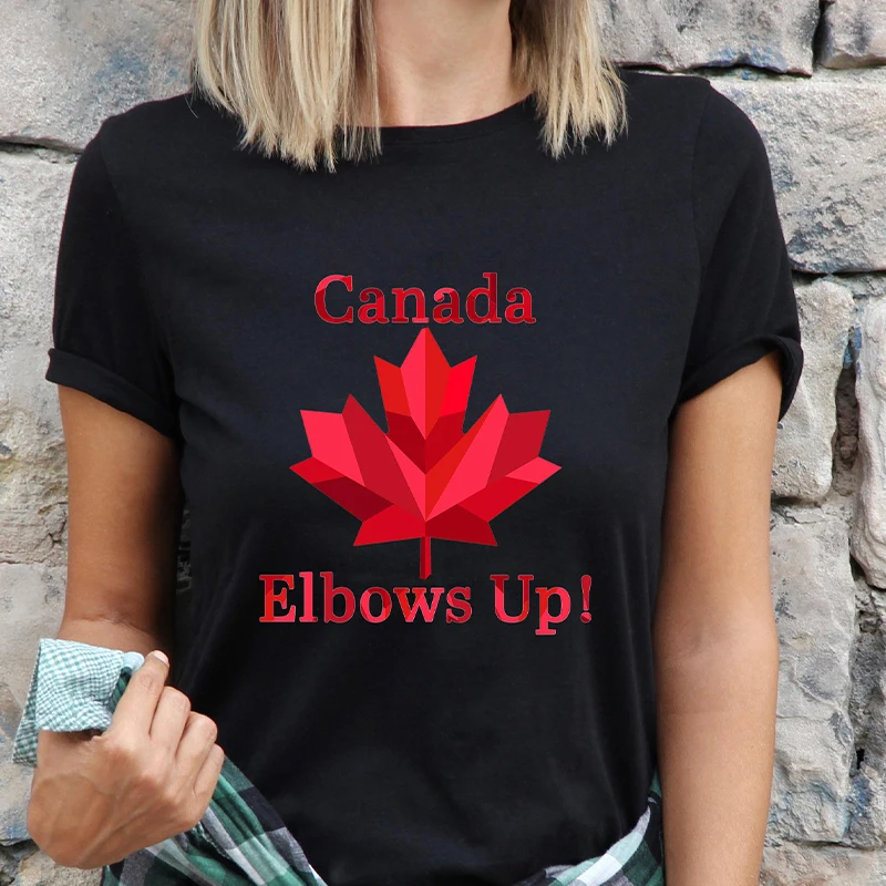 肘アップカナダ女性 Tシャツおかしいレトロカエデの葉グラフィ - Summer Clothing Women Canada のレビューと価格