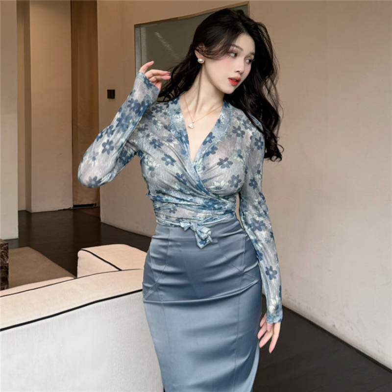 女性用長袖トップスとスカートの2点セット,大きくて広い,ハイ - Summer Clothing Wraps のレビューと価格