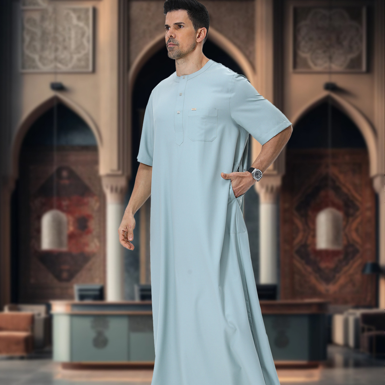 ムスリム男性用アバヤ・カフタン・パキスタン・サウジアラビア・ - Summer Clothing Pakistan のレビューと価格