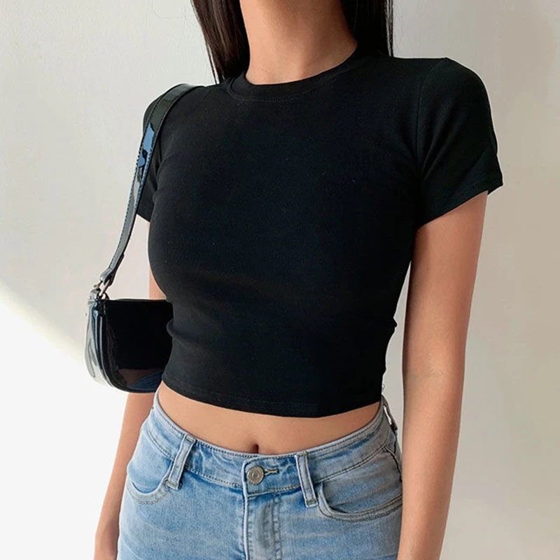 半袖 Tシャツ女性ソリッドシンプルカジュアルソフトオールマッ - Summer Clothing Pakistan のレビューと価格