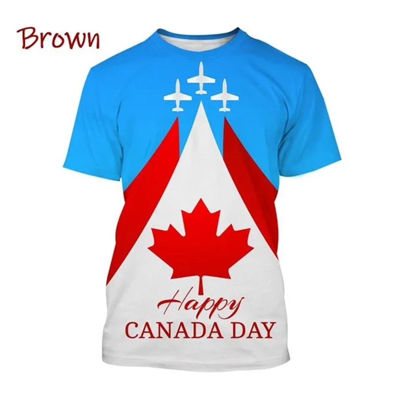 私は男性と女性のためのカナダ国旗のグラフィックTシャツ,ユニ - Summer Clothing Women Canada のレビューと価格