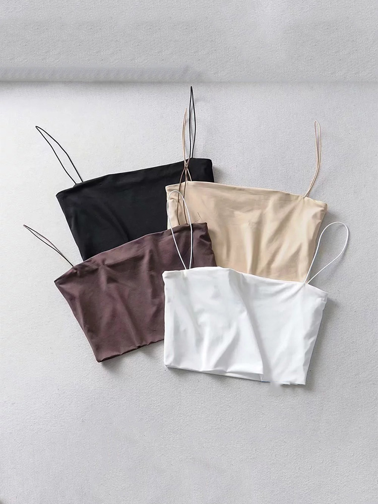 2022 夏の女性のクロップトップセクシーな弾性綿キャミソー - Summer Clothing Wraps のレビューと価格