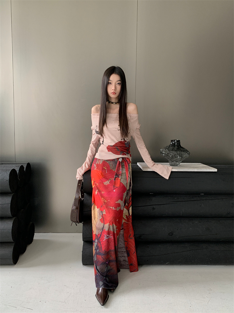 Cheerart ヴィンテージレッドメッシュロングスカート女 - Summer Clothing Wraps のレビューと価格