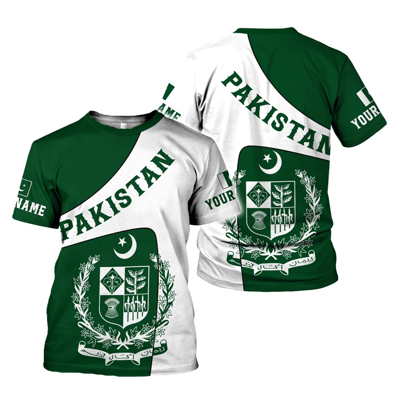パキスタン国旗 3D プリントメンズ Tシャツ男性服夏ユニセ - Summer Clothing Pakistan のレビューと価格