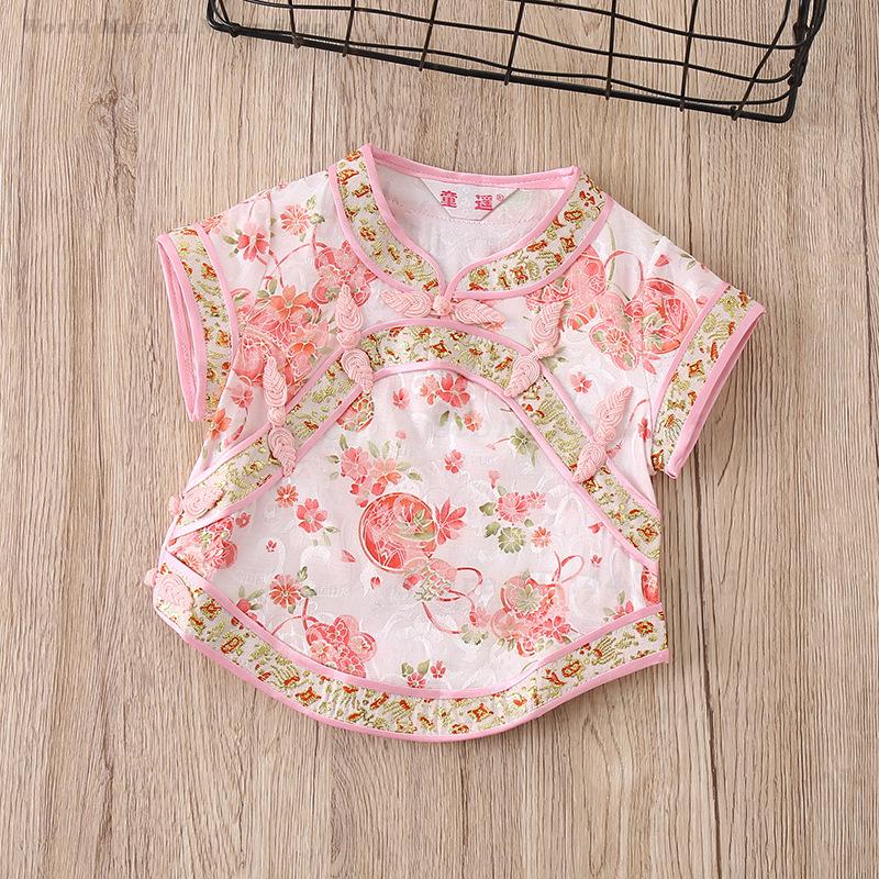 女の赤ちゃん唐スーツ夏プリント伝統服子供中国風甘いチャイナド - Summer Clothing Baby Girl のレビューと価格