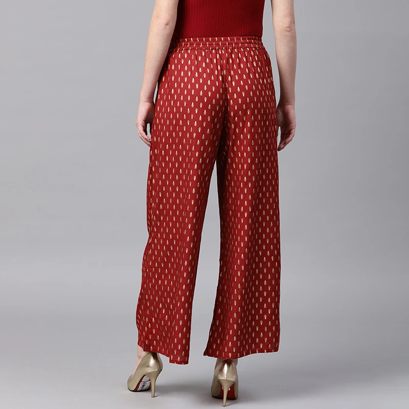 女性用ワイドレッグパンツ,コットンパンツ,ブロンズ,エスニッ - Summer Clothing Pakistan のレビューと価格