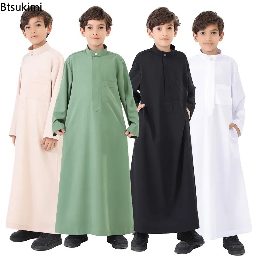子供のための無地の長袖カフタン,イスラム教徒のファッション, - Summer Clothing Pakistan のレビューと価格