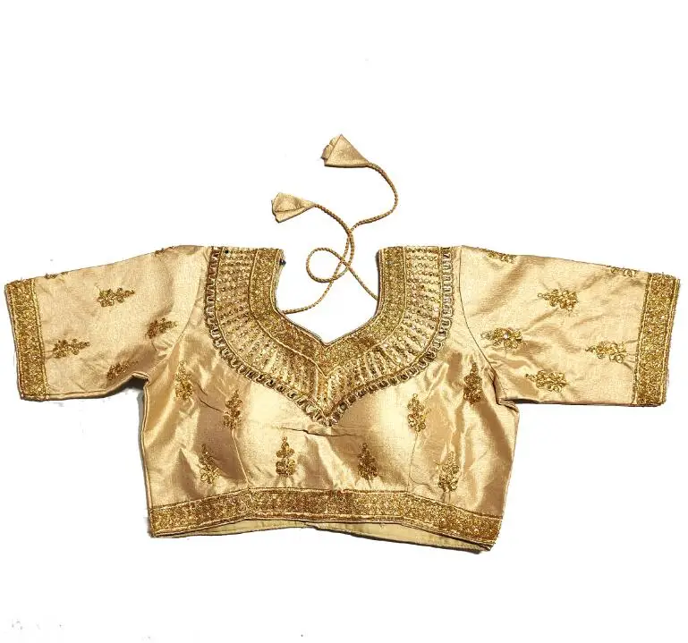 伝統的なインドのサリートップ女性シャツ夏金糸刺繍パキスタン夏 - Summer Clothing Pakistan のレビューと価格