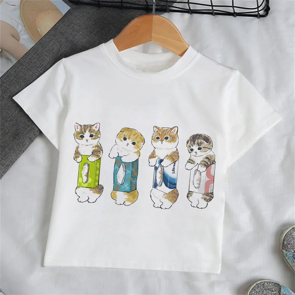 子供服 女の子用 カートゥーン猫柄Tシャツ 半袖 ベビーサマ - Summer Clothing Baby Girl のレビューと価格