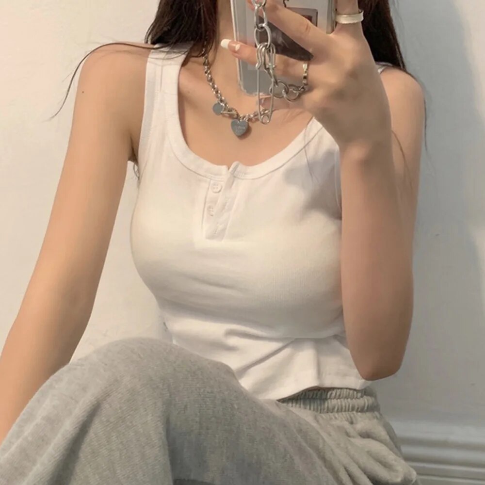 タンクトップ女性用リブボタンダウンノースリーブブラウスソリッ - Summer Zara のレビューと価格