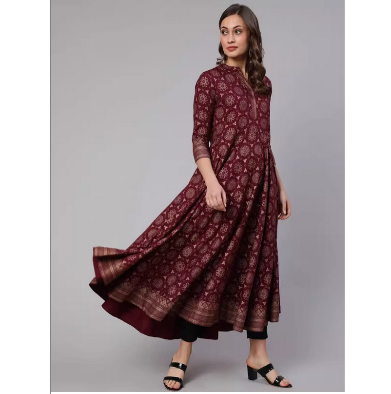 春夏コレクション インド民族風 シルクプリント スタンドカラ - Summer Clothing Pakistan のレビューと価格