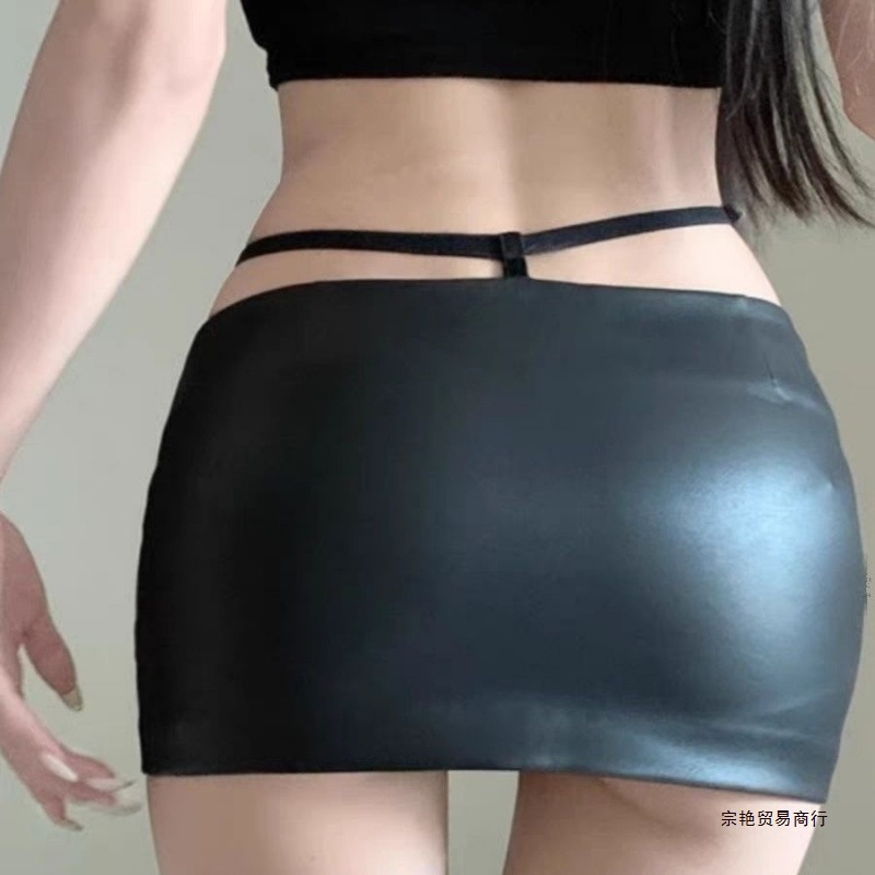 韓国ファッションセクシーな女性の誘惑 PU ラップスカートミ - Summer Clothing Wraps のレビューと価格