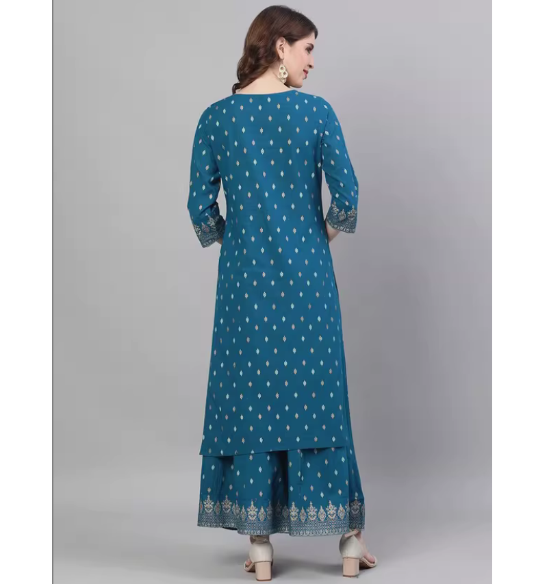 春夏 インド民族風 100% コットン プリント ネイビーブ - Summer Clothing Pakistan のレビューと価格